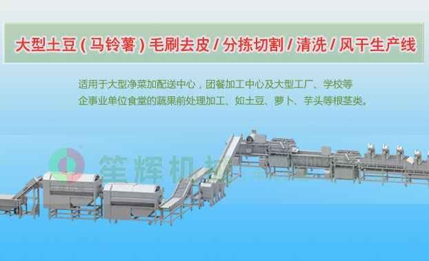 杜集连续式土豆去皮清洗切割风干生产线